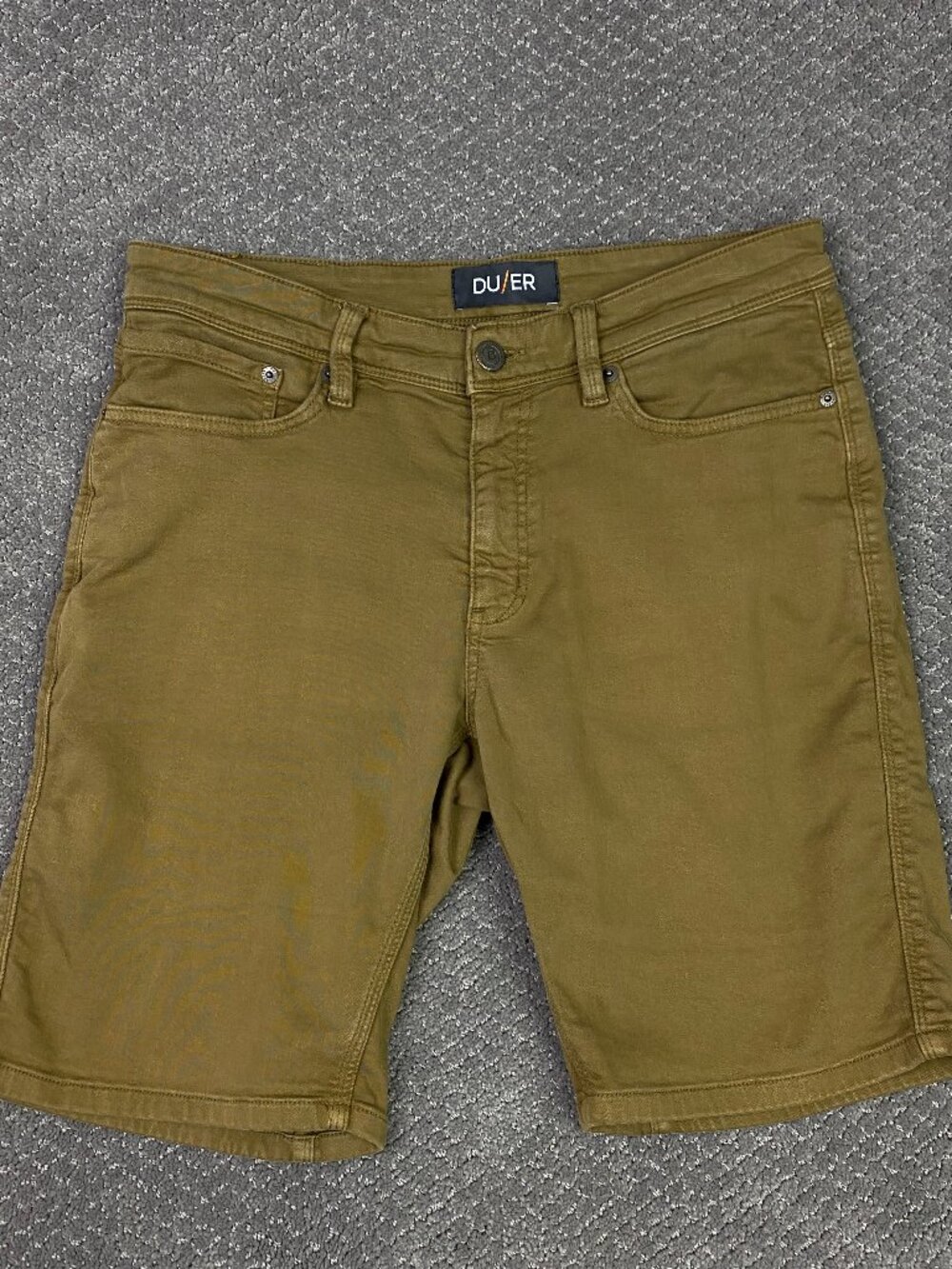 DU/ER Shorts Mens 34 Tobacco Mustard N2X Slim Fit No Sweat  Stretch DUER